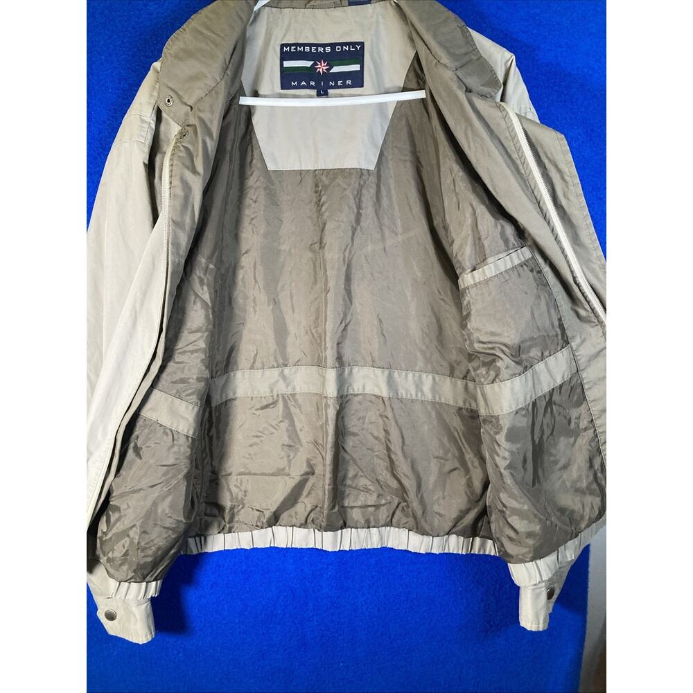 Vintage Members Only Mariner Jacket Mens Large Tan Beige Windbreaker Zip Up NWOT - Picture 4 of 16
